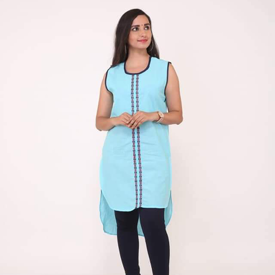 Aqua Blue Cotton Top